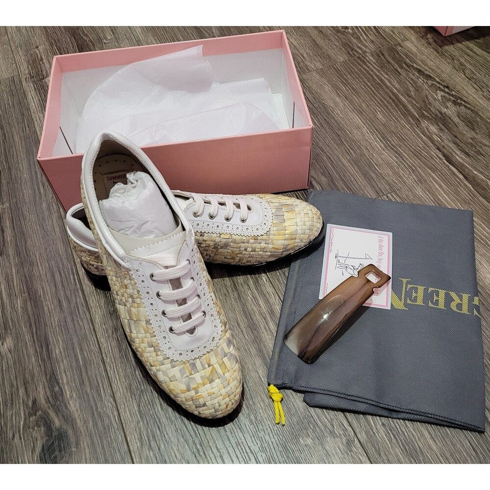 Aerogreen Womens Golf Shoes Size 9.5 Costa Silver White Weave New